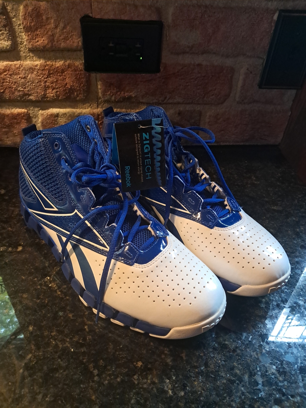 Vintage Reebok Men’s ZigTech High-Top Training Shoes - White & Blue NWT